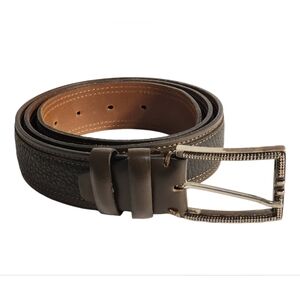 100% Genuine Italian Leather, Vintage Belt, Dark Brown, Large